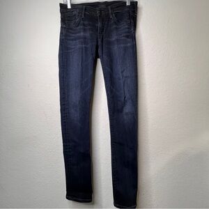 Agolde Chloe Jeans Stretch Denim Size 27 Black Low Rise Slim Leg Made in USA